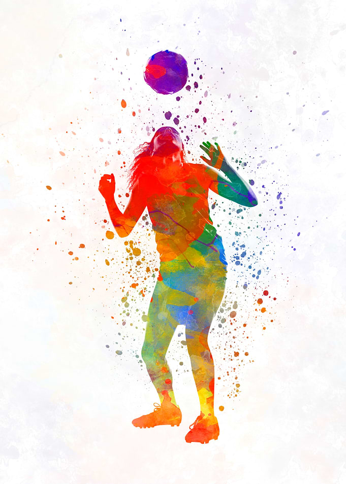 Watercolor soccer player