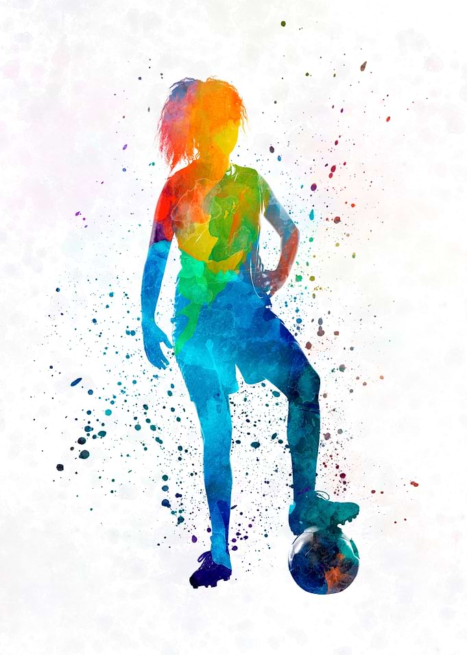 Soccer player watercolor
