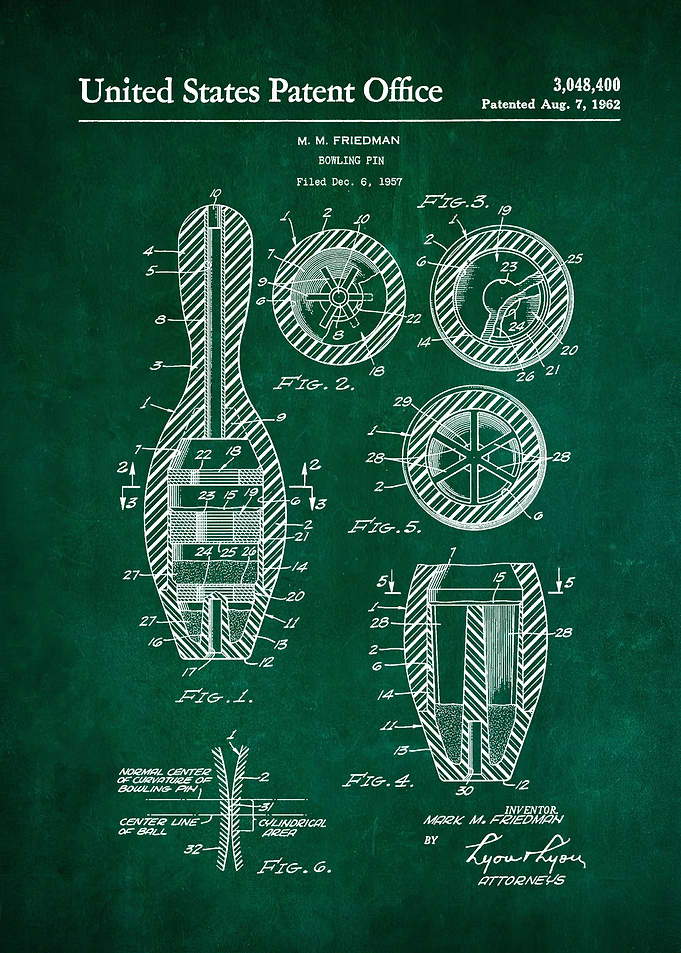 56 Bowling Pin Patent