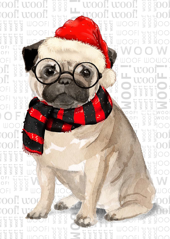 Pug Dog Christmas