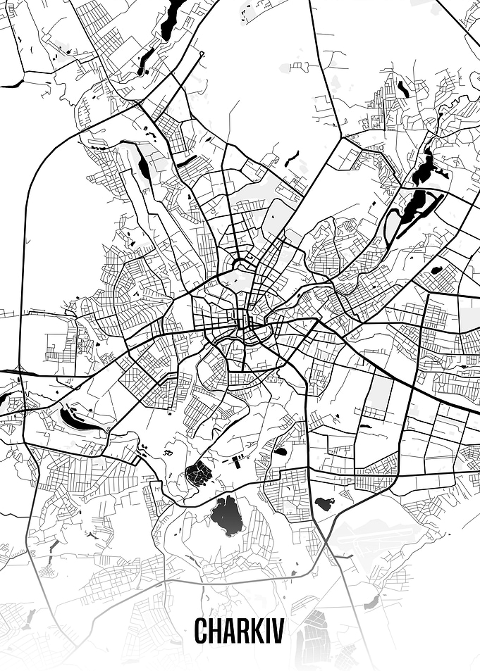 Charkiv white map