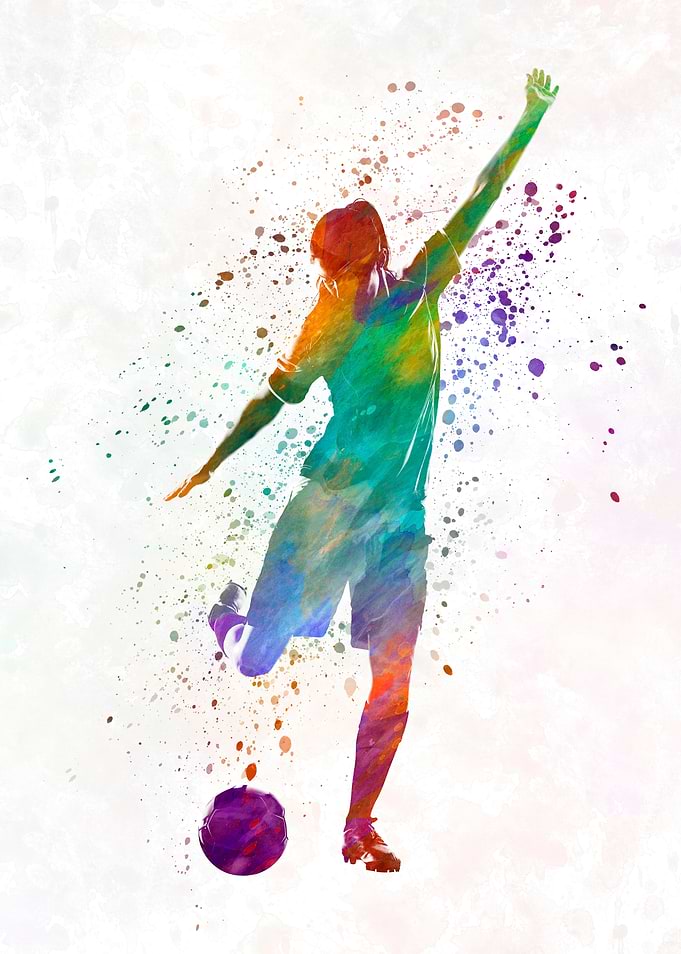 Soccer player watercolor