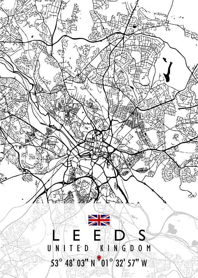 LEEDS MAP UNITED KINGDOM