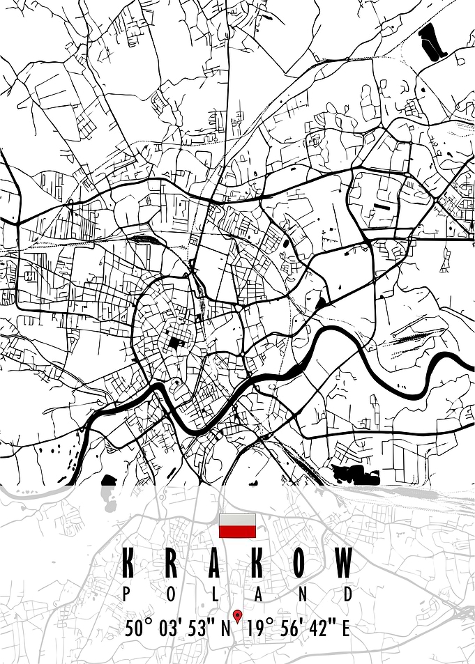 KRAKOW MAP POLAND