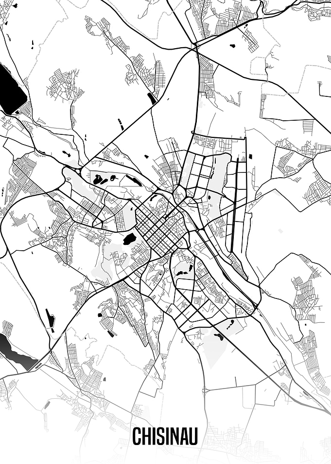 Chisinau white map