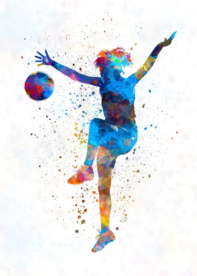 Watercolor soccer player