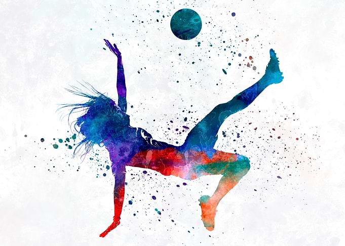 Soccer player in watercolo