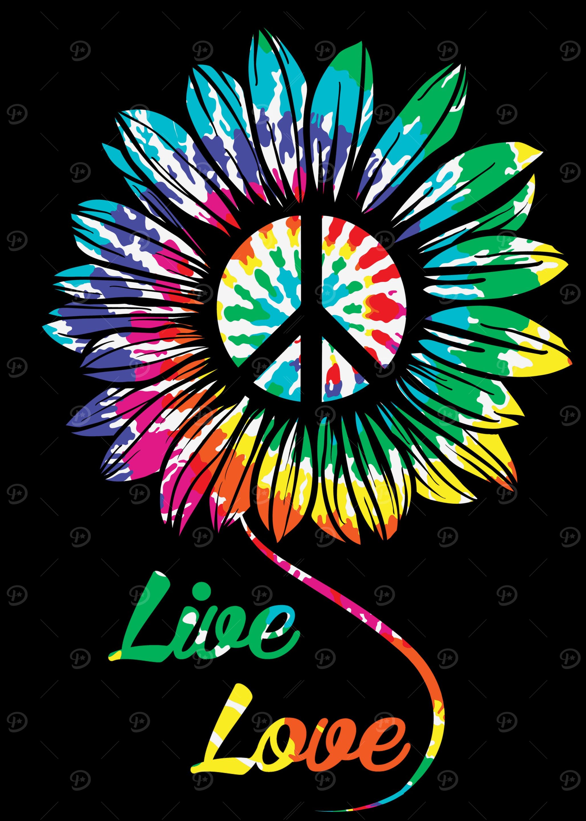 Peace Love Hippie Flower