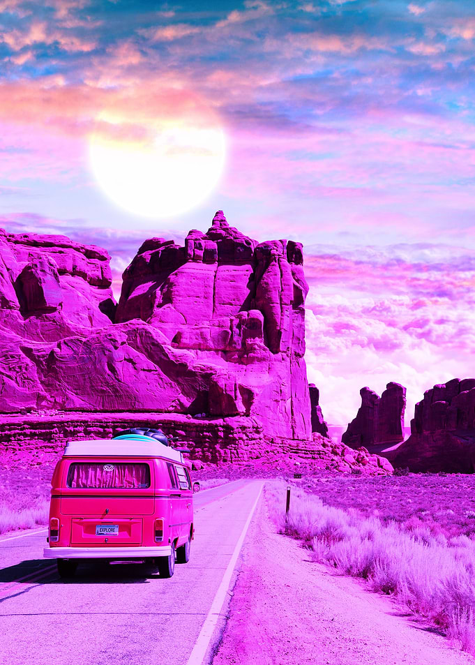 vaporwave Van