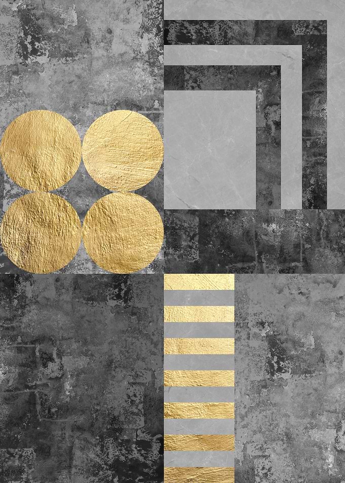 Gray and gold art B