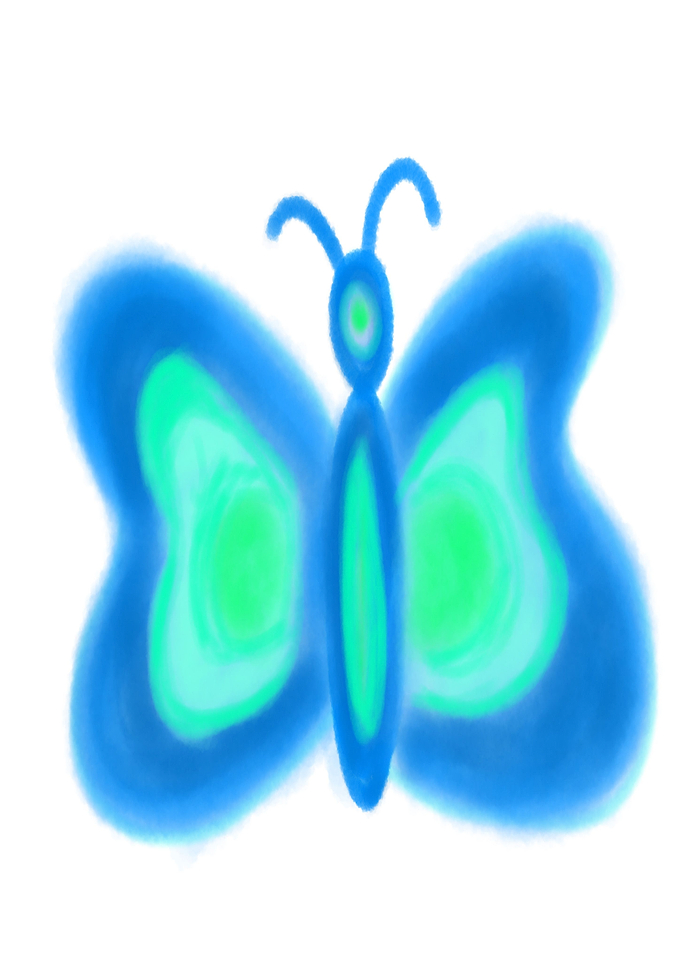 blue green watercolor butt