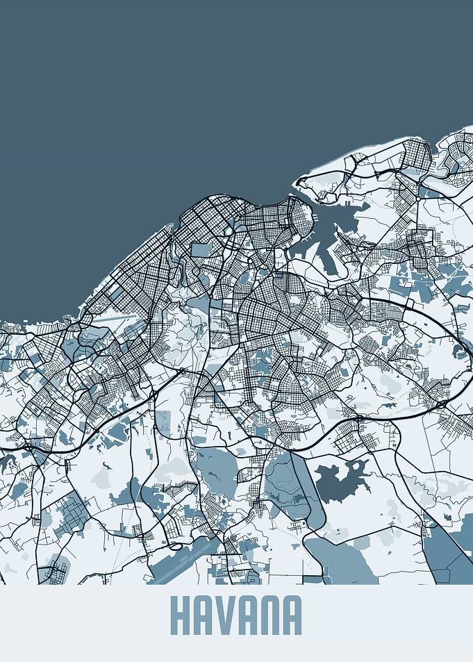 Havana City Map Cuba