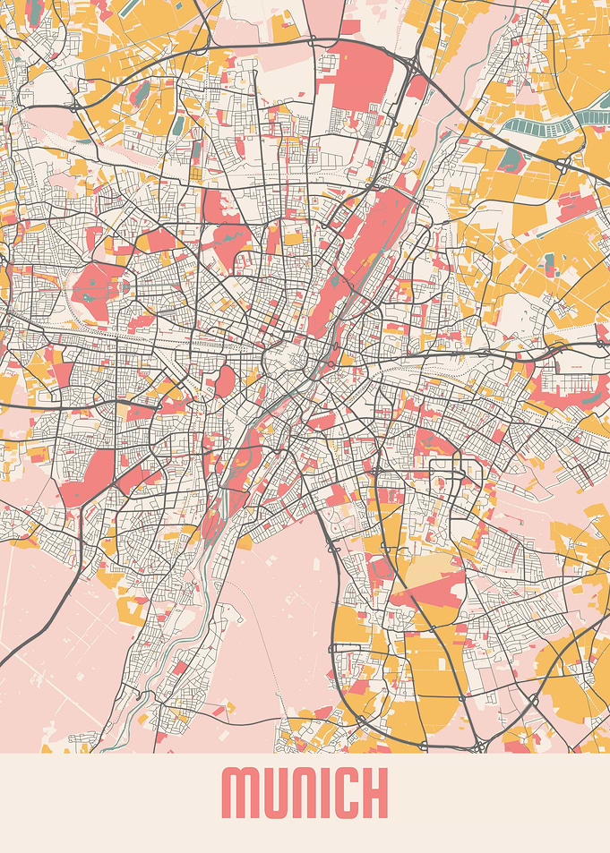 Munich City Map Germany