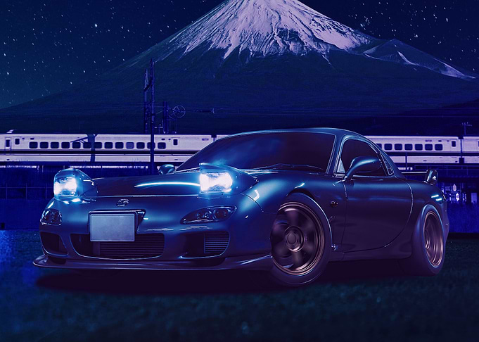 BLACK MAZDA RX7