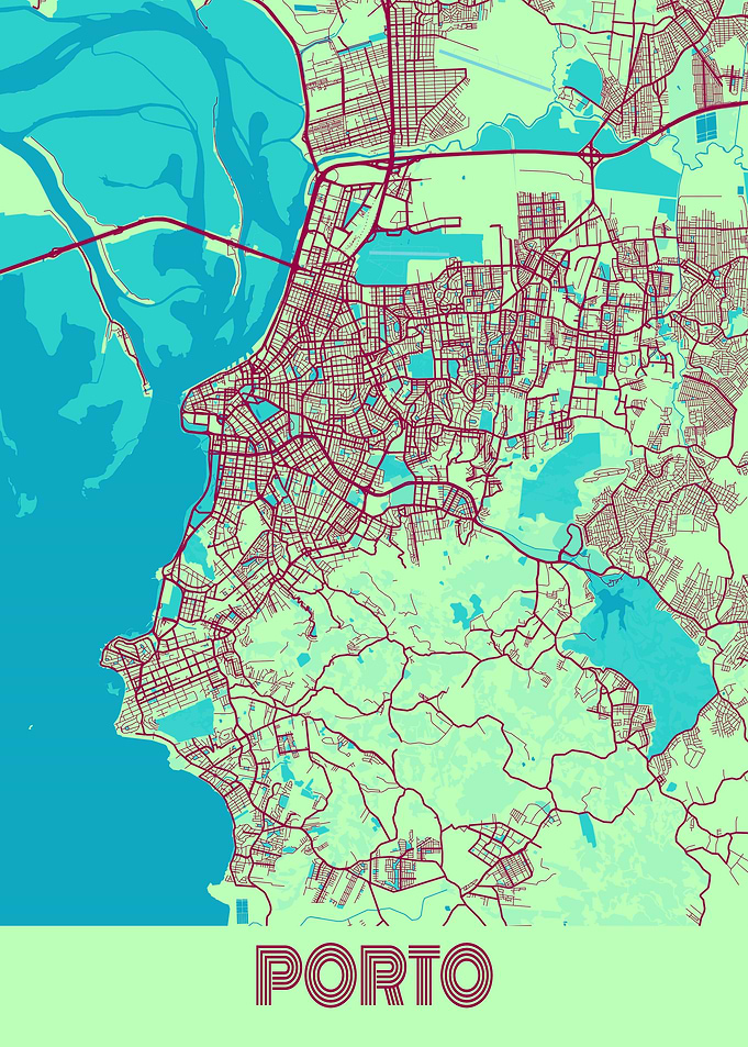 Porto City Map Portugal