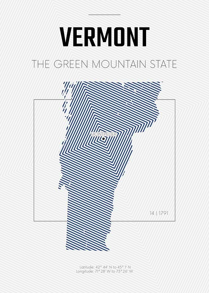 Vermont USA map state