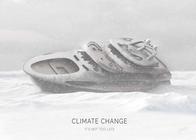 Yacht in the ice floe