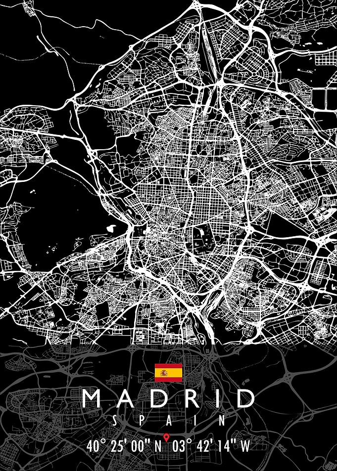 MADRID MAP SPAIN