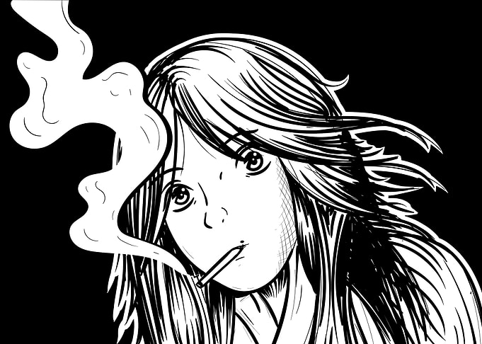Smoking Anime Girl Japan