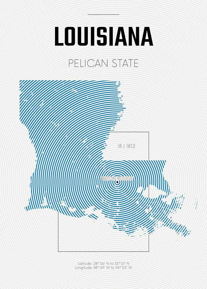 Louisiana usa state map