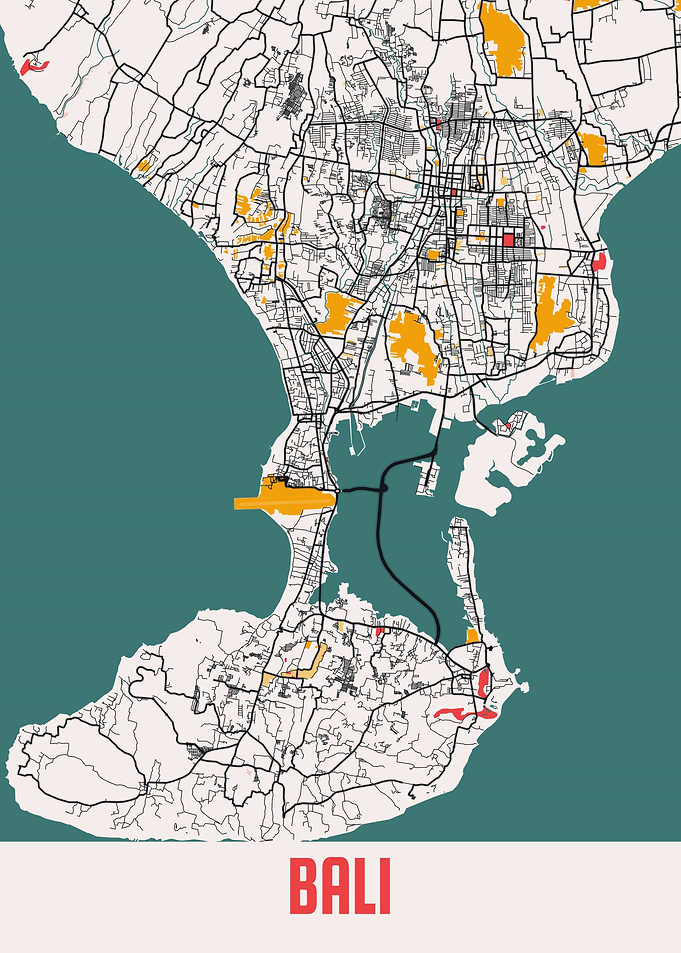 Bali city Map Indonesia