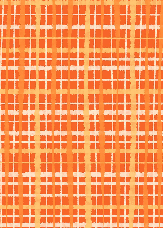Mid Mod Orange Retro Plaid