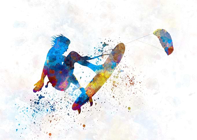 Surf in watercolor