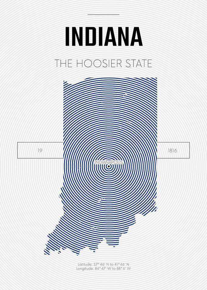 Indiana USA state map