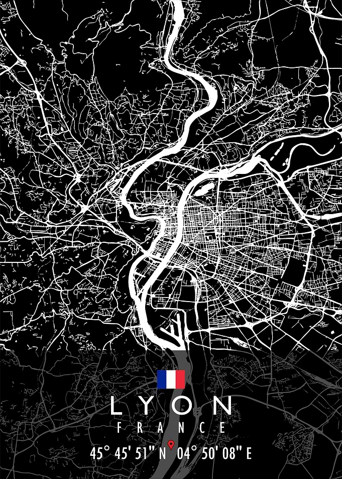 LYON MAP FRANCE