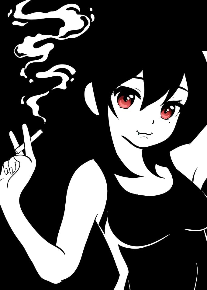Smoking Anime Girl Japan