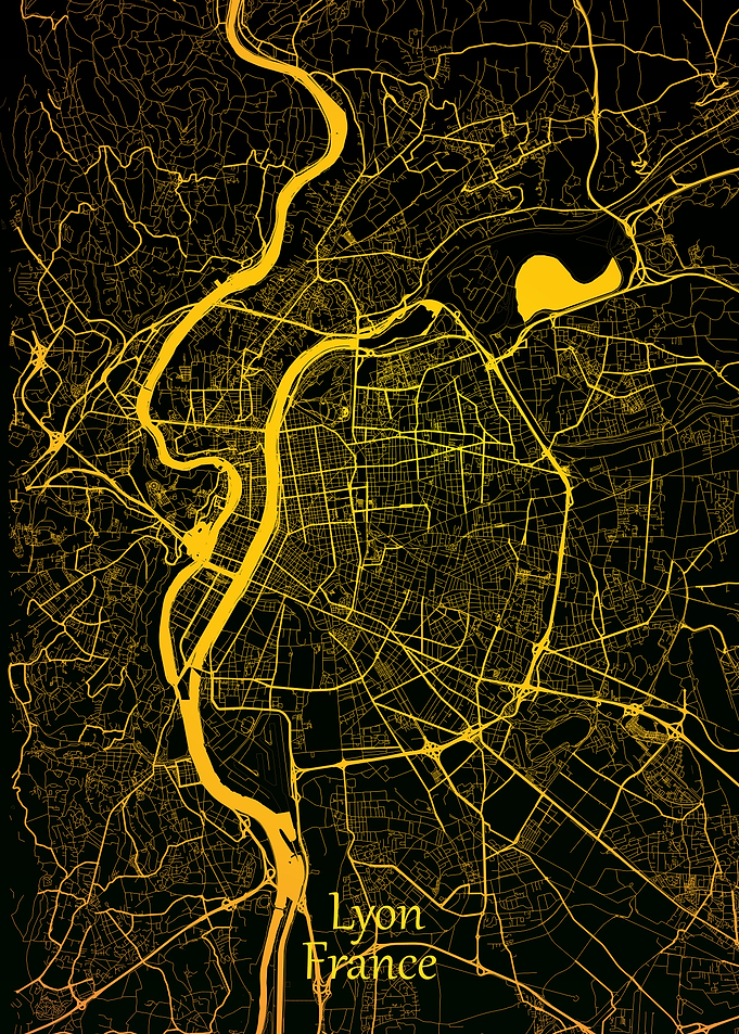 Lyon France City Map
