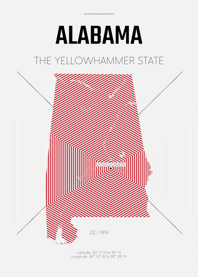 Alabama USA state map