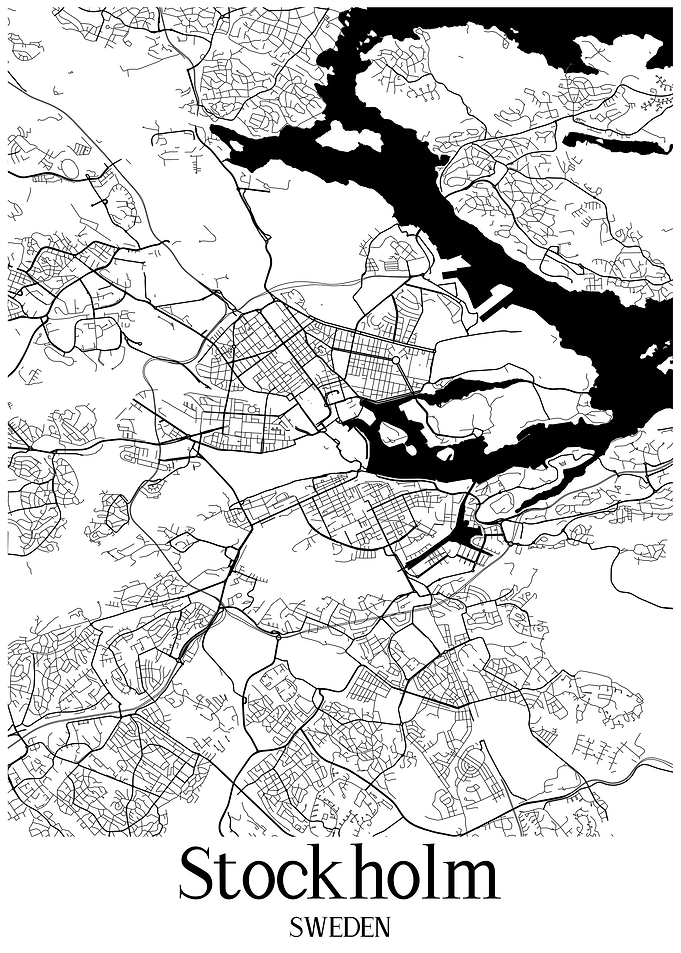 Stockholm City Map Sweden