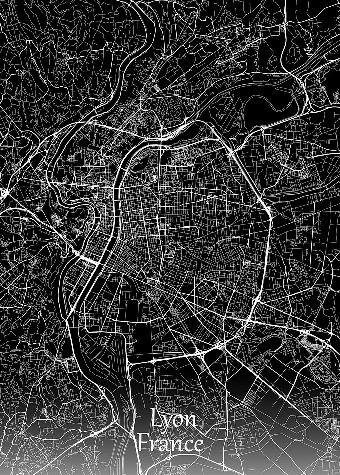 Lyon France City Map