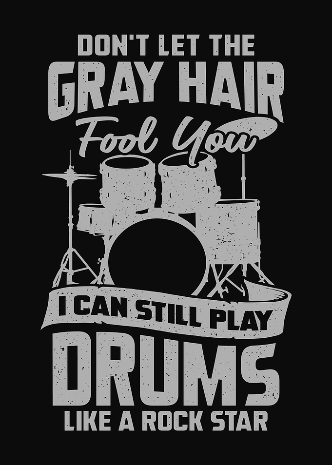 Old Man Drummer Design