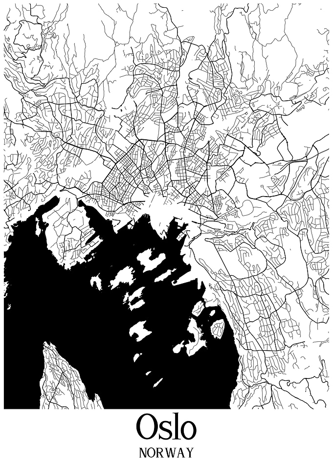 Oslo City Map Norway