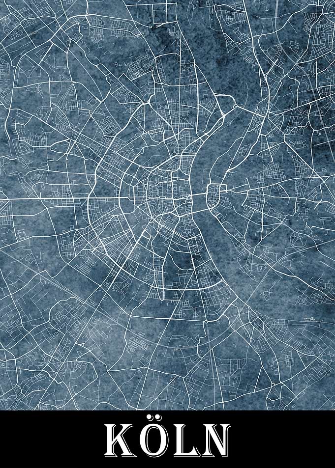 Koeln Cologne City Map