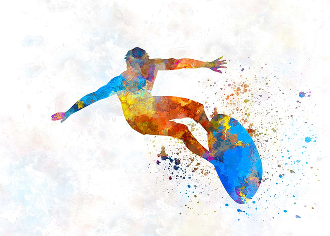 Surf in watercolor