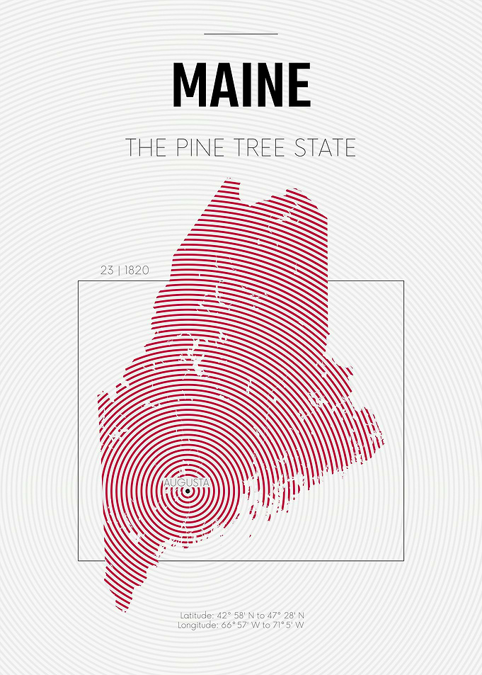 Maine USA state map