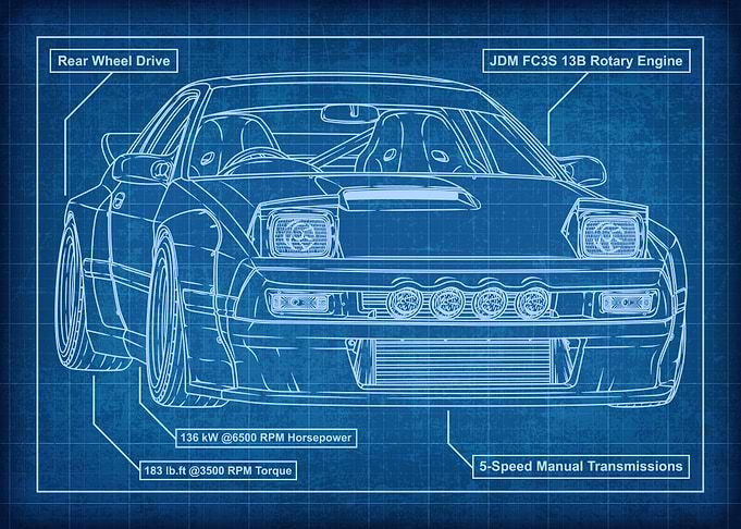 Mazda RX7 Blueprint