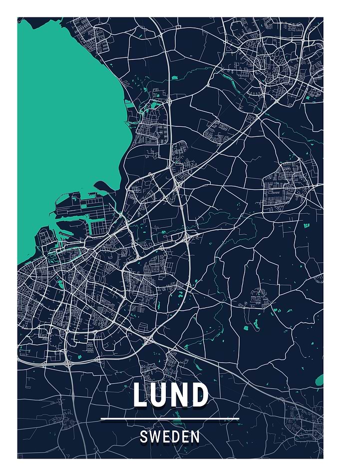 Lund City Map Sweden