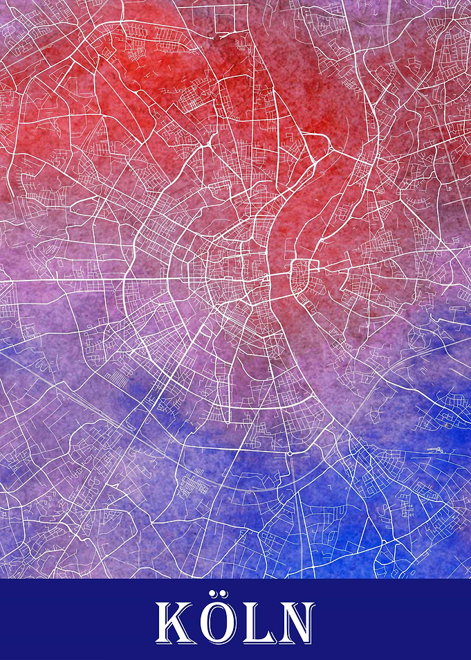 Koeln Cologne City Map