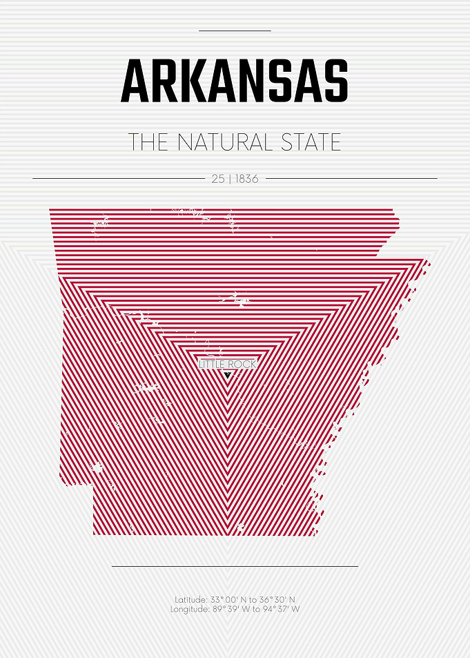 Arkansas USA state map
