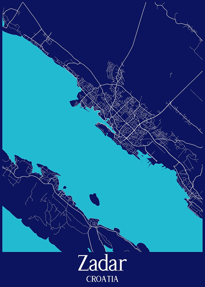 Zadar City Map Croatia
