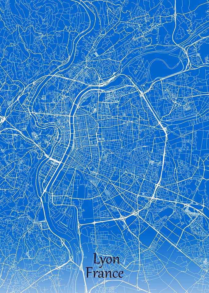Lyon France City Map