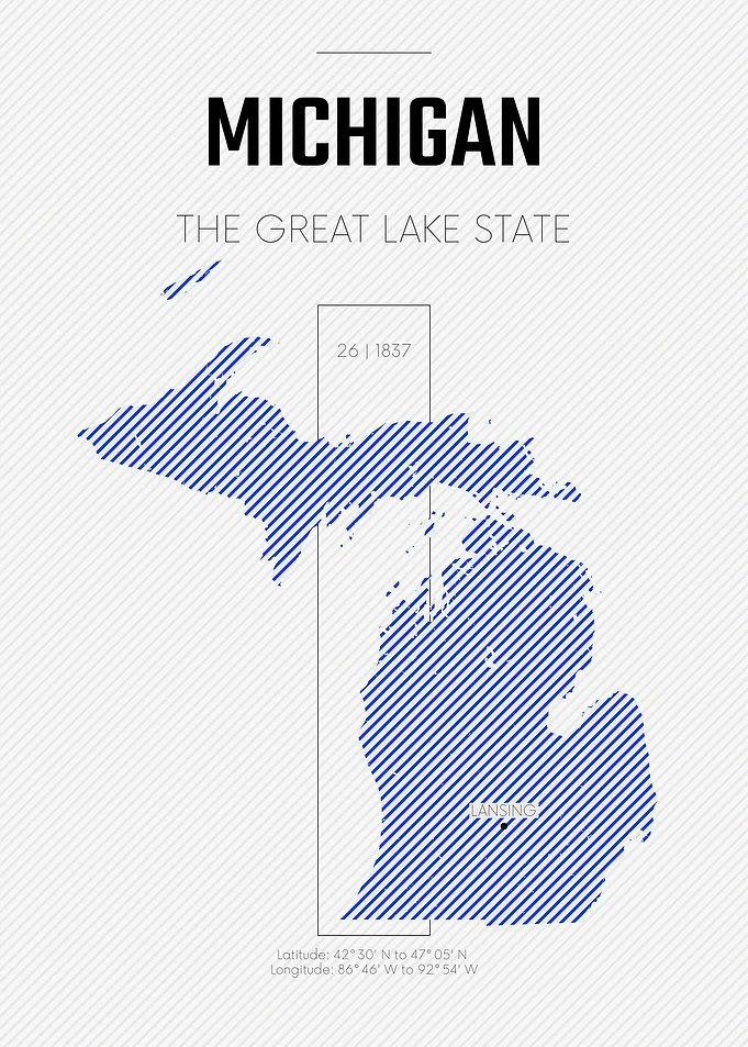 Michigan USA state map