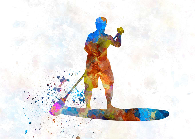 Surf in watercolor