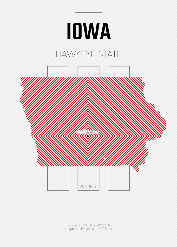 Iowa USA State Map