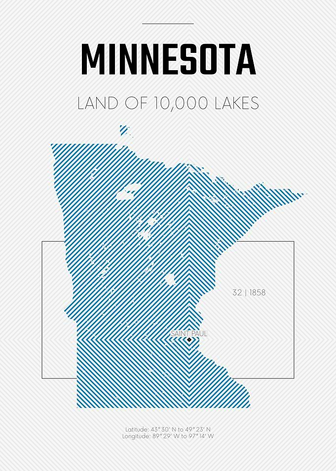 Minesota USA state map