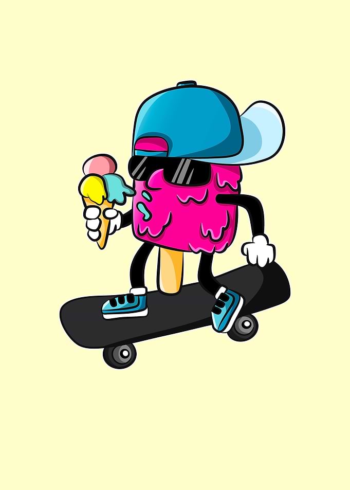 Ice Cream Skater Funny